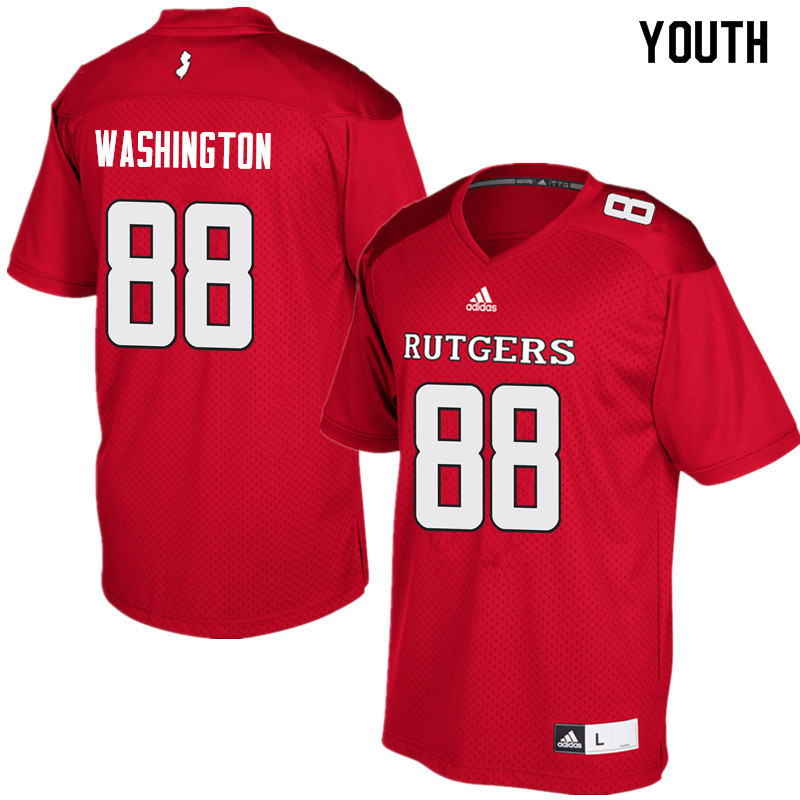 Youth #88 Jerome Washington Rutgers Scarlet Knights College Football Jerseys Sale-Red - Click Image to Close